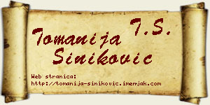 Tomanija Šiniković vizit kartica